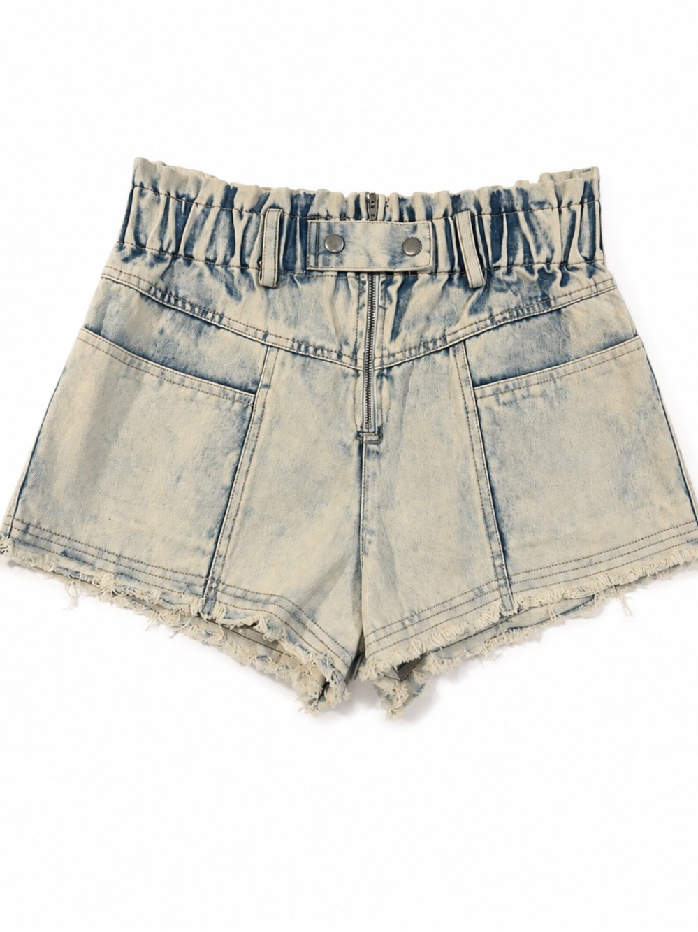 Sea New York Washed Light Blue Paperbag Denim Shorts
